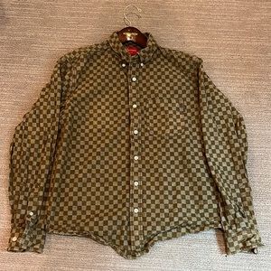Supreme checkered flannel shirt tan